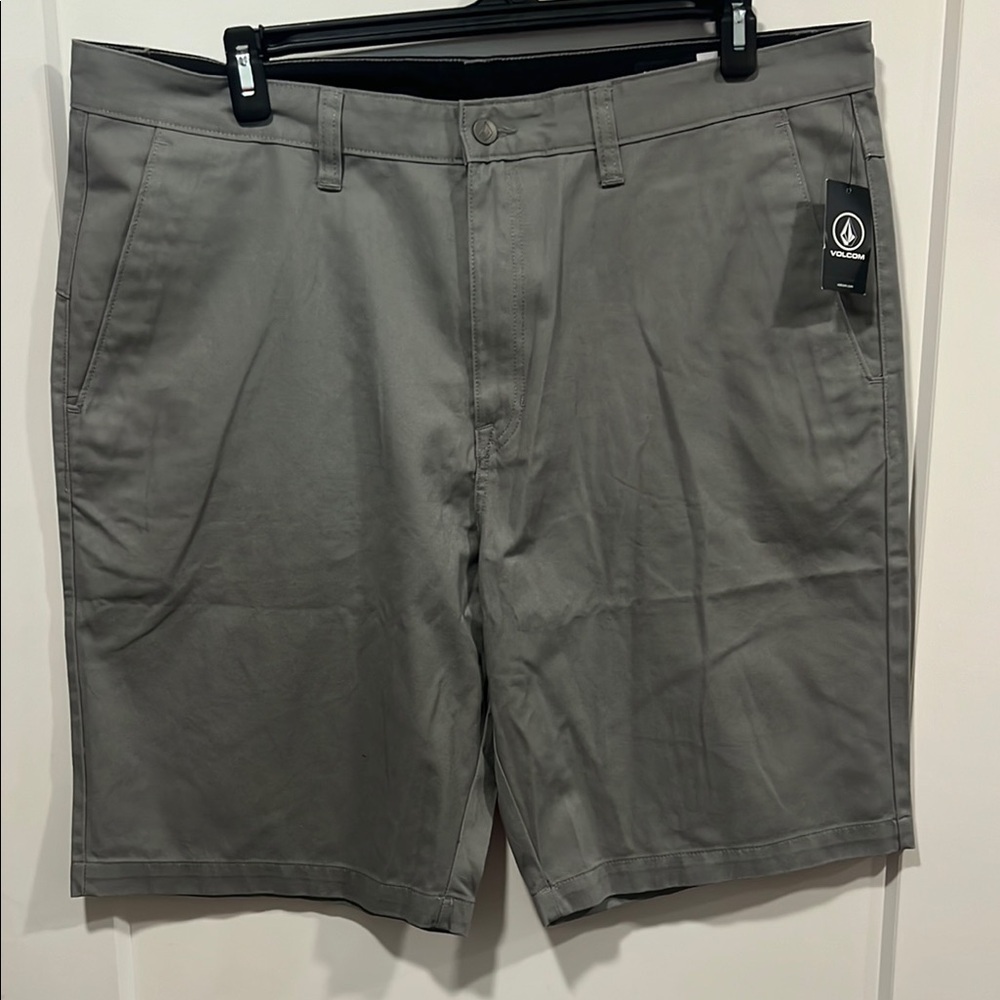 Volcom Gray Flat Front Shorts Casual Style